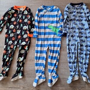 3pk Simple Joys By Carter's Footed Pajamas
